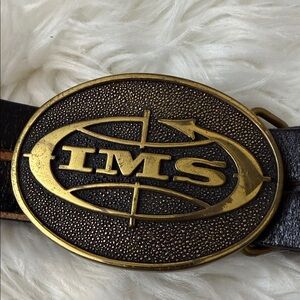 IMS Genuine Leather Leather Belt with Brass Buckle